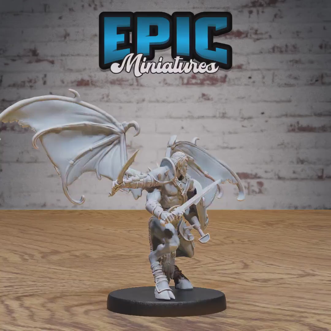 Pit Fighter Devil (Large) | Premium DnD Miniatures | High Quality Resin | D&D RPG | Devils, Hell, Demon, Wings, Arms, Male, Hooves, Fiend